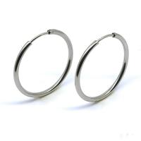 Mens Stainless Steel Hoop Korvakorut, 304 Stainless Steel, kiiltävä, muoti korut & Unisex & erikokoisia valinnalle, alkuperäinen väri, Myymät PC