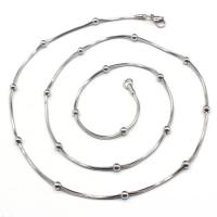 Collier d'acier titane, électrolysation, bijoux de mode & longueur différente pour le choix & unisexe, couleur originale, 1.50mm, Vendu par PC