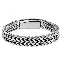 Titanium Steel Bracelet & Bangle polished fashion jewelry & for man silver color Sold By PC