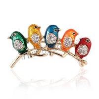 Zinc Alloy Brooches Bird Vacuum Ion Plating enamel & with rhinestone nickel lead & cadmium free Sold By PC