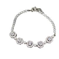 laiton bracelet, Motif géométrique, Placage, pour femme & avec strass, plus de couleurs à choisir, Longueur Environ 6.3 pouce, Vendu par PC