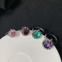 Messing Manschette Fingerring, platiniert, einstellbar & für Frau & mit Strass, keine, Größe:6-8, verkauft von PC