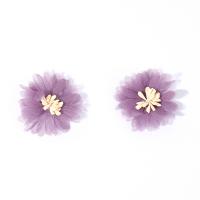 Pendientes, Encaje, Flor, Joyería & para mujer, Púrpura, 42mm, Vendido por Par