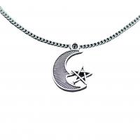 Zinc alliage Moon pendentifs, alliage de zinc, Lune et Etoile, Plaqué de couleur d'argent, Vintage & DIY, protéger l'environnement, sans nickel, plomb et cadmium, 20x15mm, Environ 100PC/sac, Vendu par sac