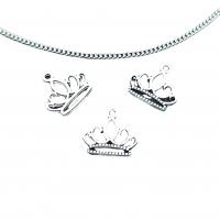 Zinc Alloy Crown Pendants antique silver color plated vintage & DIY & hollow nickel lead & cadmium free Approx Sold By Bag