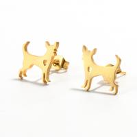 Stainless Steel Stud Earrings 304 Stainless Steel Dog fashion jewelry & for woman Sold By Pair