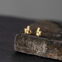 Øremærkning af zinklegeret stud, Zinc Alloy, Lightning Symbol, forgyldt, mode smykker & for kvinde, flere farver til valg, nikkel, bly & cadmium fri, 10x8mm, Solgt af par