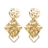 Zinc Alloy Oorbellen, Rhombus, gold plated, voor vrouw, gouden, nikkel, lood en cadmium vrij, 45x75mm, Verkocht door pair