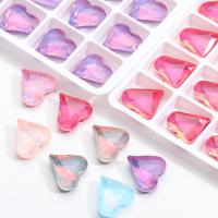 Fashion L røget p Dvs. s, Glas, Heart, du kan DIY, flere farver til valg, 12x13mm, 10pc'er/Lot, Solgt af Lot