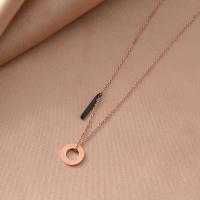 Titanium Steel Necklace with 5cm extender chain fashion jewelry & for woman rose gold color Length Approx 38 cm Sold By PC