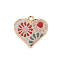 Pendentifs coeur en alliage de zinc, DIY & émail, plus de couleurs à choisir, protéger l'environnement, sans nickel, plomb et cadmium, 22mm, 10PC/sac, Vendu par sac