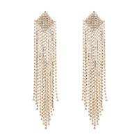 Fashion Fringe Oorbellen, Zinc Alloy, plated, voor vrouw & met strass, meer kleuren voor de keuze, nikkel, lood en cadmium vrij, 30x160mm, Verkocht door pair