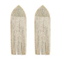 Fashion Fringe Oorbellen, Zinc Alloy, plated, voor vrouw & met strass, meer kleuren voor de keuze, nikkel, lood en cadmium vrij, 34x120mm, Verkocht door pair