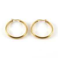 Titanium Steel Lever Back Earring 18K gold plated fashion jewelry & for woman Sold By Pair