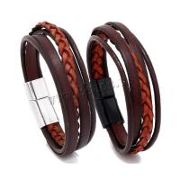 PU Leather Cord Bracelets with Magnet handmade fashion jewelry & Unisex Length 22 cm Sold By PC