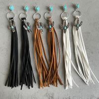 Fringe pendientes de la manera, aleación de zinc, con turquesa, chapado, Joyería & para mujer, más colores para la opción, libre de níquel, plomo & cadmio, 190mm, Vendido por Par