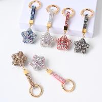 Zinc Alloy Key Clasp Star with rhinestone nickel lead & cadmium free 45*130mm 30mm Sold By PC