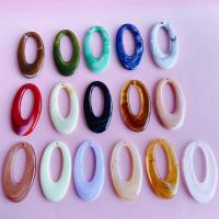 Resin vedhæng, Oval, du kan DIY & hule, flere farver til valg, 42x26mm, 20pc'er/Bag, Solgt af Bag