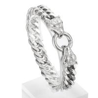 Roestvrij staal armbanden, 316L roestvrij staal, Wolf, punk stijl & voor de mens, meer kleuren voor de keuze, 205x12mm, Verkocht door PC