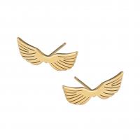 Nehrđajućeg čelika Stud Naušnice, 304 nehrđajućeg čelika, Wing Shape, za žene, više boja za izbor, 17.90x7mm, Prodano By par