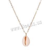 Zinc Alloy Jewelry Necklace with Shell with 2.8inch extender chain gold color plated fashion jewelry & for woman nickel lead & cadmium free Length Approx 17 Inch Sold By PC