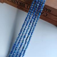 Grânulos de gemstone jóias, Granada, Roda, DIY & facetada, azul, 4mm, Aprox 90PCs/Strand, vendido por Strand