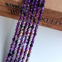 Natuurlijke Dragon Veins Agaat kralen, Ronde, DIY & gefacetteerde, purper, 4mm, Ca 90pC's/Strand, Verkocht door Strand