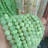 Jade perle, Zelena + Jade, Krug, uglađen, možete DIY & različite veličine za izbor, zelen, Prodano Per Približno 38 cm Strand