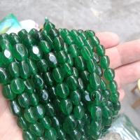 Prirodni Zeleni ahat perle, Green Agate, Drum, možete DIY, zelen, 6x9mm, Prodano Per Približno 38 cm Strand