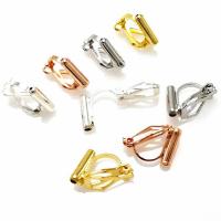 Brass Clip On Örhängen hitta, Mässing, plated, mode smycken & Unisex, fler färger för val, nickel, bly och kadmium gratis, 10x13.50mm, 20PC/Bag, Säljs av Bag