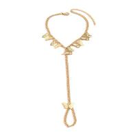 Liga de zinco Pulseira Anel, with 5cm extender chain, joias de moda & para mulher, dourado, níquel, chumbo e cádmio livre, comprimento Aprox 18 cm, vendido por PC