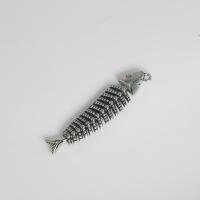 Nerezová ocel Šperky Přívěsky, 304 Stainless Steel, Fish Bone, Vintage & DIY, Původní barva, 11.20x52.50x5.70mm, Prodáno By PC