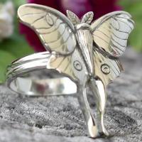 Zinc Alloy fingerring, Butterfly, mode smykker & forskellig størrelse for valg & for kvinde, hvid, nikkel, bly & cadmium fri, Solgt af PC