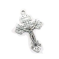 Zinc Alloy Cross Přívěsky, Zinek, Kříž, starožitné barva postříbřená, módní šperky & unisex, nikl, olovo a kadmium zdarma, 55x34mm, Prodáno By PC