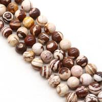 Beads Gemstone misti, diaspro zebra, Cerchio, DIY & formato differente per scelta, Venduto per Appross. 15 pollice filo