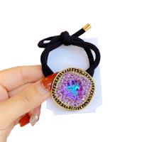 Zinc Alloy Hair Jewelry Elastic with Rubber Band & Crystal plated fashion jewelry & for woman 40mm Sold By PC