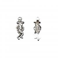 Zinc Alloy Skull Pendants antique silver color plated vintage & DIY nickel lead & cadmium free Approx Sold By Bag