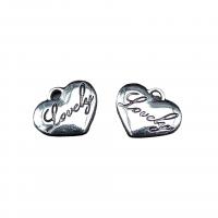 Zinc Alloy Heart Pendants antique silver color plated vintage & DIY nickel lead & cadmium free Approx Sold By Bag