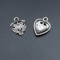 Colgantes de Aleación de Zinc en Forma de Corazón, chapado en color de plata antigua, Vintage & Bricolaje, libre de níquel, plomo & cadmio, 18x14mm, aproximado 100PCs/Bolsa, Vendido por Bolsa