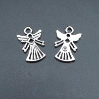 Zinc Alloy Pendants Angel antique silver color plated vintage & DIY nickel lead & cadmium free Approx Sold By Bag