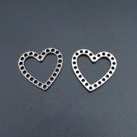 Colgantes de Aleación de Zinc en Forma de Corazón, chapado en color de plata antigua, Vintage & Bricolaje & hueco, libre de níquel, plomo & cadmio, 21x20mm, aproximado 100PCs/Bolsa, Vendido por Bolsa