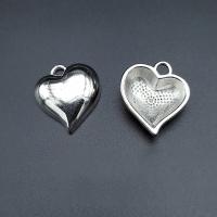 Colgantes de Aleación de Zinc en Forma de Corazón, chapado en color de plata antigua, Vintage & Bricolaje & Efecto 3D, libre de níquel, plomo & cadmio, 23x20mm, aproximado 100PCs/Bolsa, Vendido por Bolsa