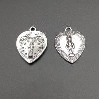 Zinc Alloy Heart Pendants antique silver color plated vintage & DIY nickel lead & cadmium free Approx Sold By Bag