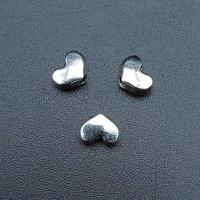 Perles coeur en alliage de zinc, Plaqué de couleur d'argent, Vintage & DIY & effet 3D, protéger l'environnement, sans nickel, plomb et cadmium, 6x4x3mm, Environ 100PC/sac, Vendu par sac