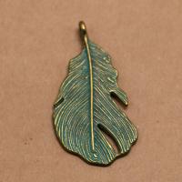 Zinklegering Leaf Hangers, Zinc Alloy, Blad, plated, mode sieraden & DIY, nikkel, lood en cadmium vrij, 24x17x2mm, Verkocht door PC