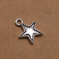 Colgante estrella de la aleación del cinc, aleación de zinc, chapado en color de plata antigua, Vintage & Bricolaje, libre de níquel, plomo & cadmio, 15x12x1.90mm, Vendido por UD