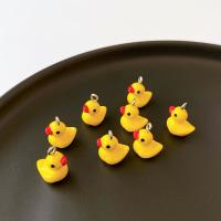 Pendentif en résine, canard, Mignon & DIY, Jaune, 13mm, Environ 100PC/sac, Vendu par sac