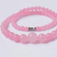 Kristal Halskettingen, mode sieraden, Lt Rose, 6-14mm, Verkocht door PC