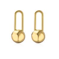 Messing Stud Earring, Ronde, plated, voor vrouw & hol, meer kleuren voor de keuze, 14x33mm, Verkocht door pair