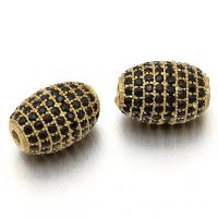 Messing Spacer Kralen, gold plated, DIY & micro pave zirconia, 8x12mm, Gat:Ca 2mm, Verkocht door PC